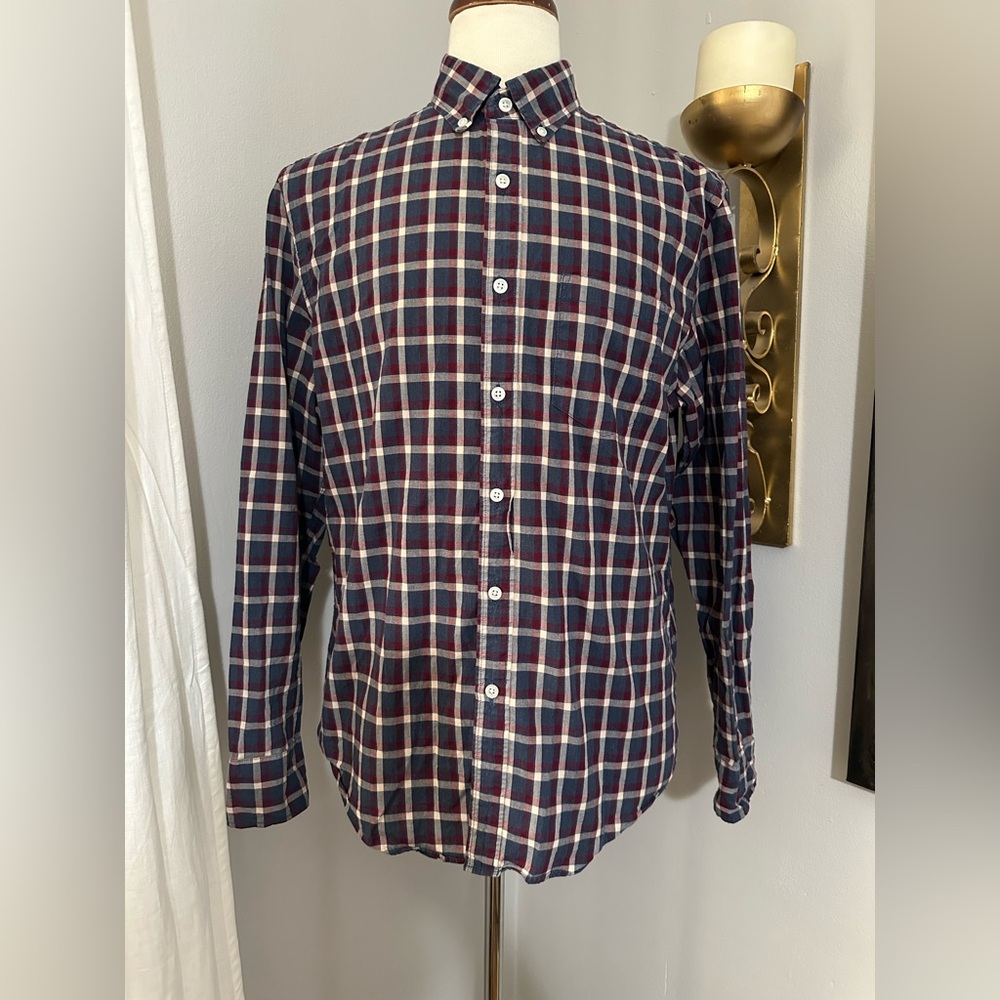 J. Crew Flex Washed Button Down Shirt Men's Medium Classic Fit Long Sleeve
